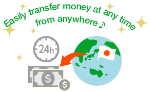 Easily transfer money at any time from anywhere ♪