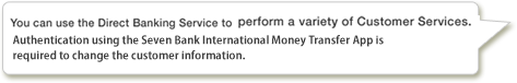 Authentication using the Seven Bank International Money Transfer App is required to change the customer information.