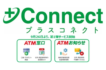 第4世代ATM活用の新サービス「+Connect」提供開始