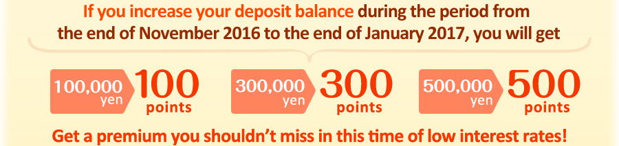 If you increase your deposit balance during the period from the end of November 2016 to the end of January 2017, you will get