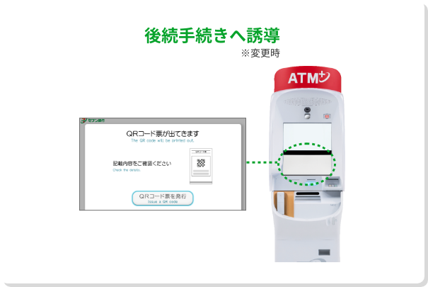 ＡＴＭ窓口（情報変更サービス）等へ誘導※変更時