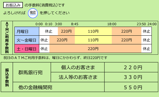 群馬銀行atmサービス セブン銀行